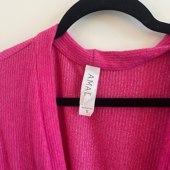 ANTHRO Pink wrap sweater Top - Picture 3 of 4